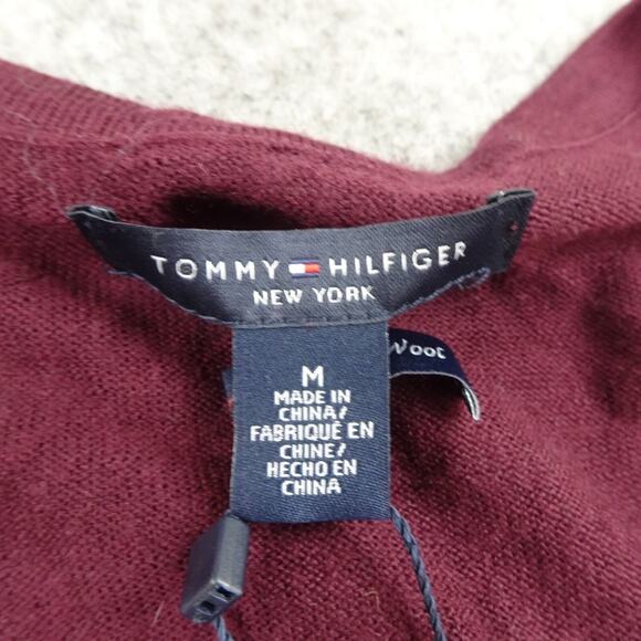 Tommy Hilfiger Sweater Womens Medium Cardigan Houndstooth Luxury Wool C - Picture 6 of 13